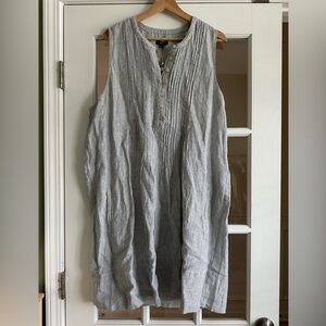 Quince 100% linen pinstrip dress - xl